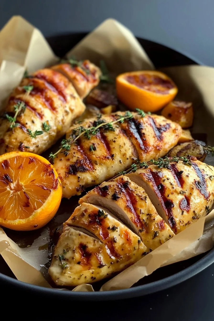 La mejor receta de pechuga de pollo jugosa con naranja y tomillo