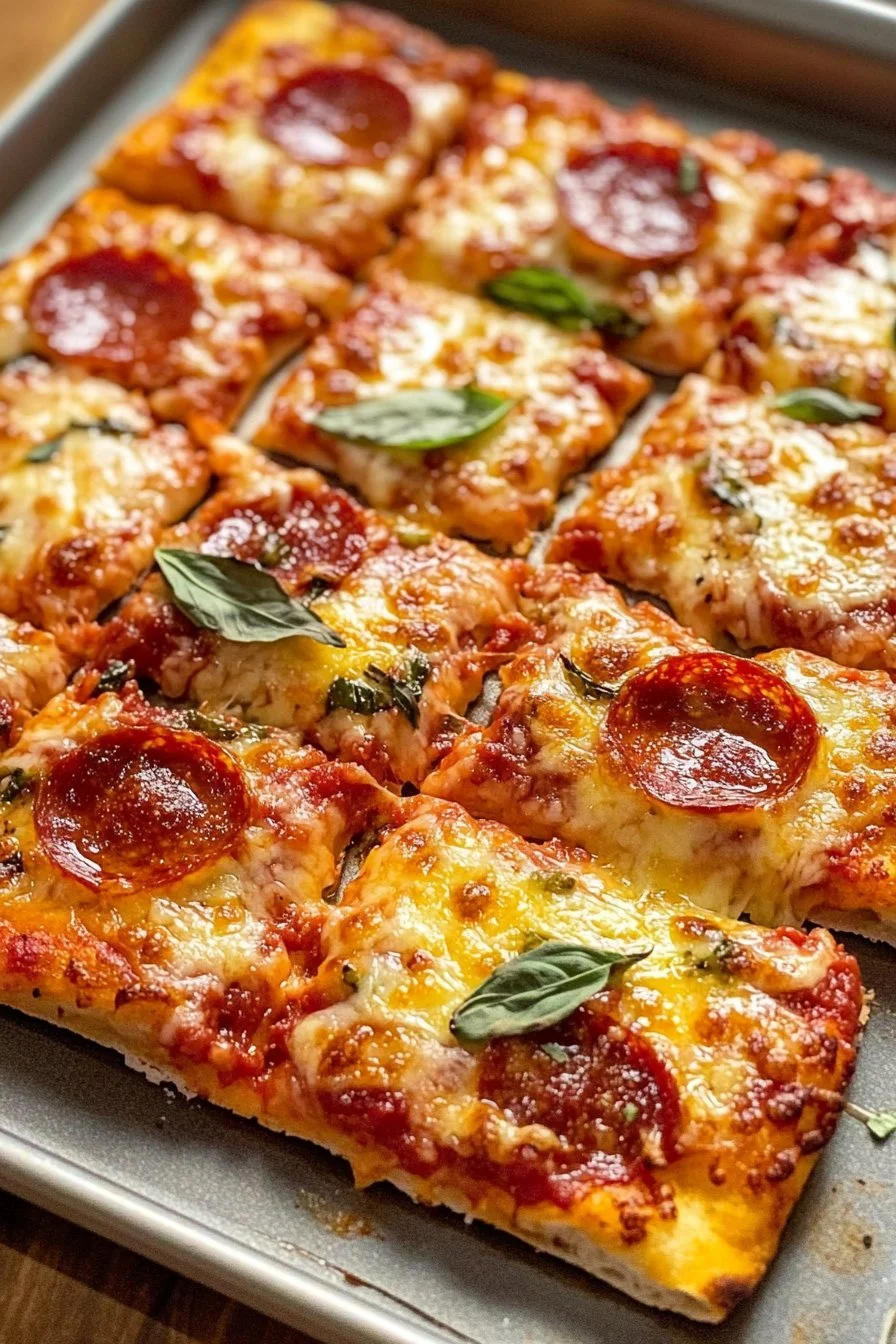 Pizza en bandeja para hornear