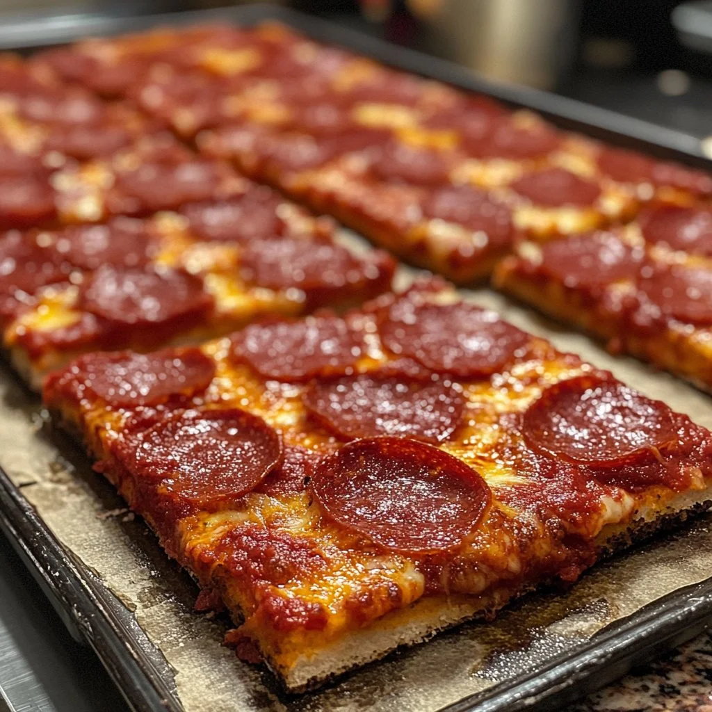 Pizza Estilo Detroit con masa esponjosa y toppings deliciosos