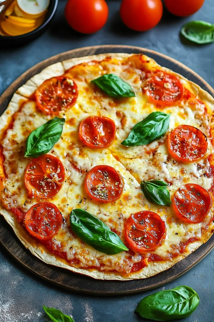 Pizza Personal de Tortilla Crujiente que es Rápida y Deliciosa