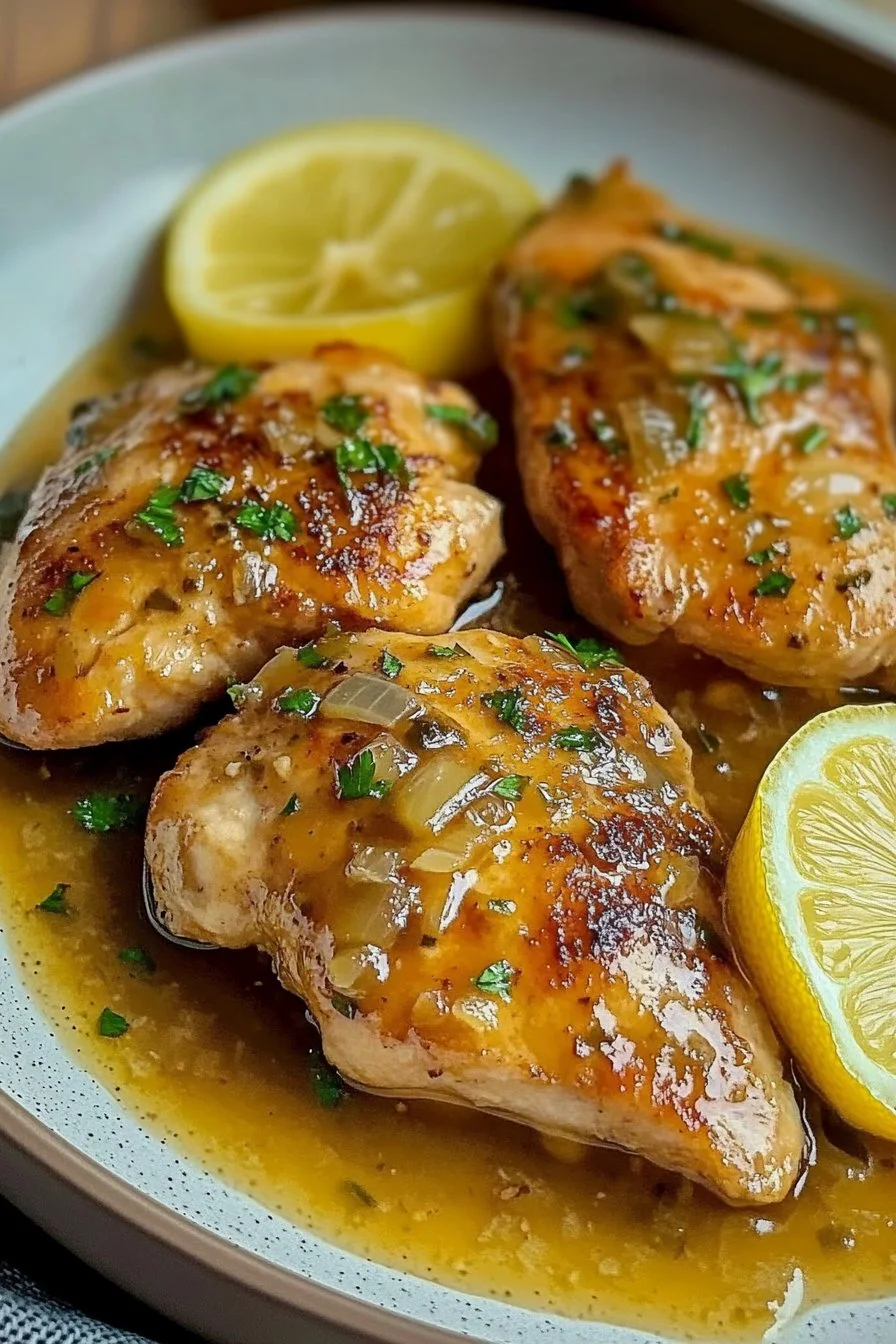 Pollito en salsa de limón