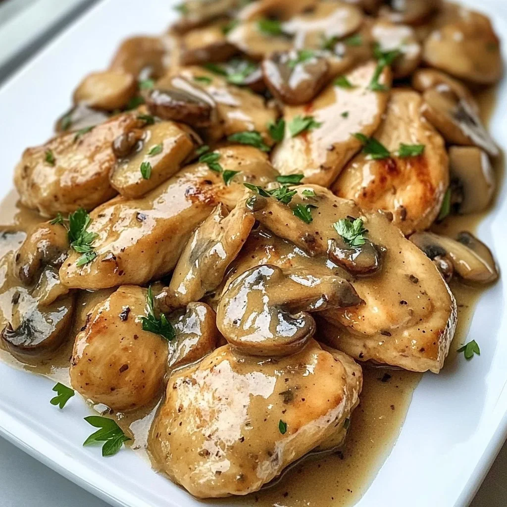 Pollo con limón y chalotes en un plato preparado
