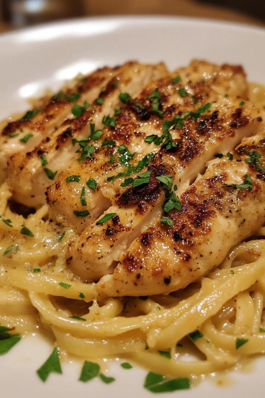 Pollo con Linguine al Parmesano