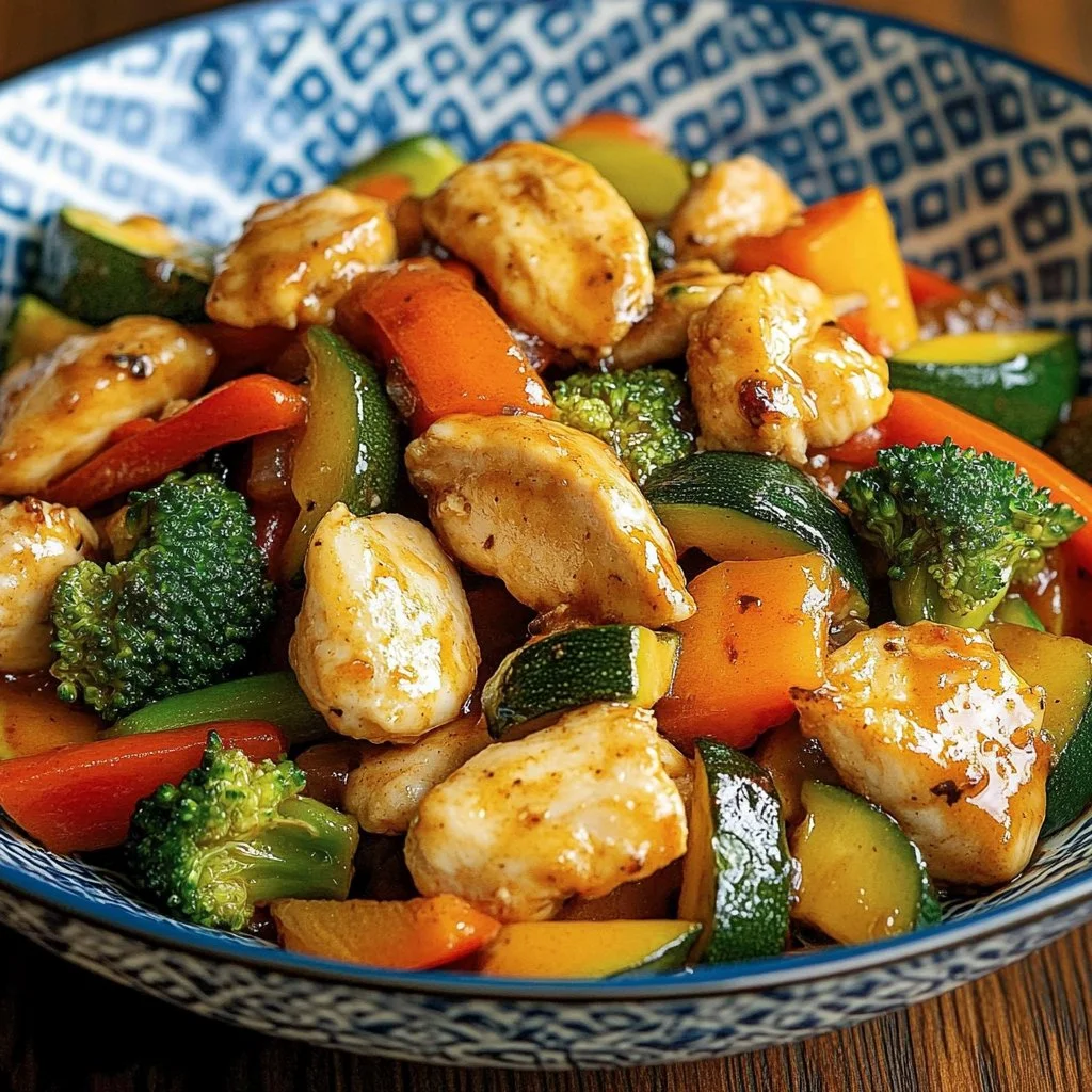 Receta de pollo con verduras, un plato saludable y delicioso.