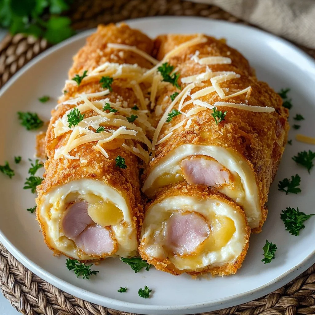 Plato de Pollo Cordon Bleu servido con guarnición