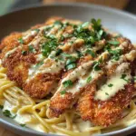 Pollo Crujiente con Pasta Cremosa
