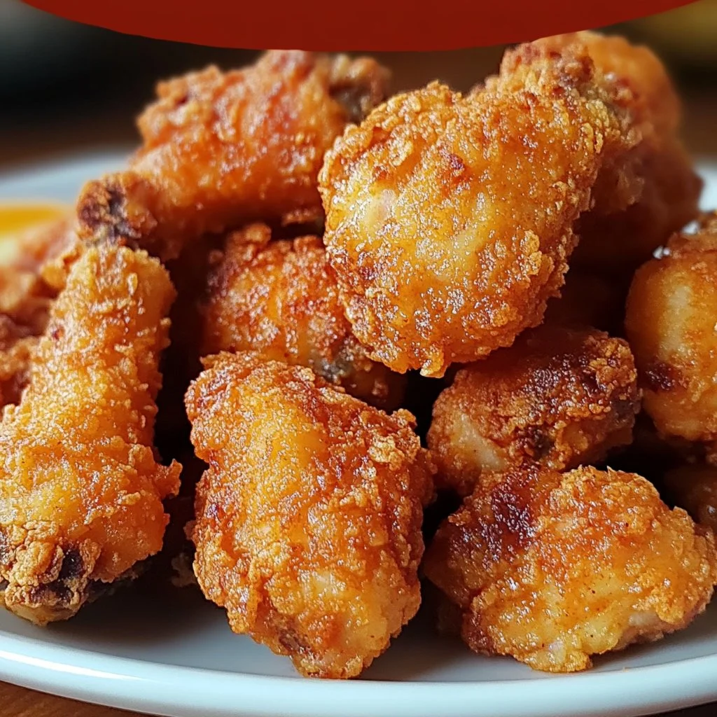 Receta de pollo frito extra crujiente en un plato