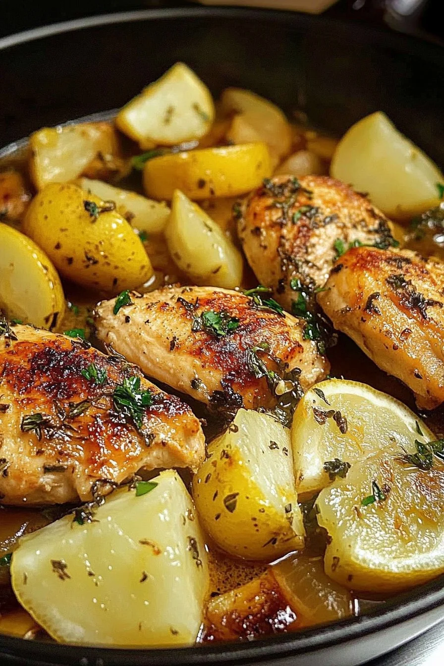 Pollo y Papas al Limón Griego