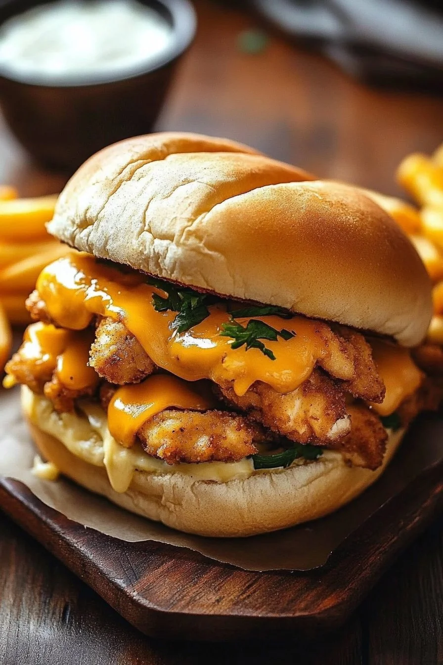 Sándwiches de pollo con queso