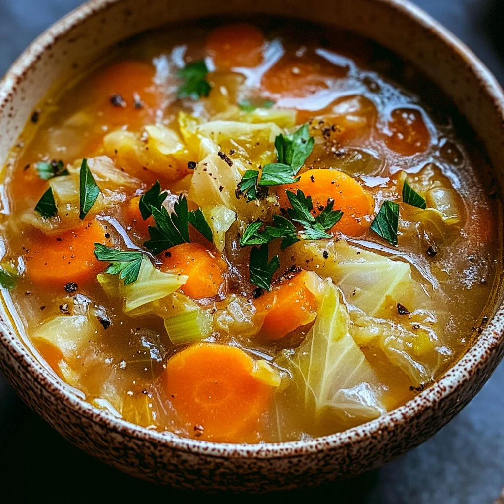 Sopa quema-grasas de repollo saludable y baja en calorías