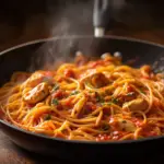 Spagueti de Pollo en una Sola Olla