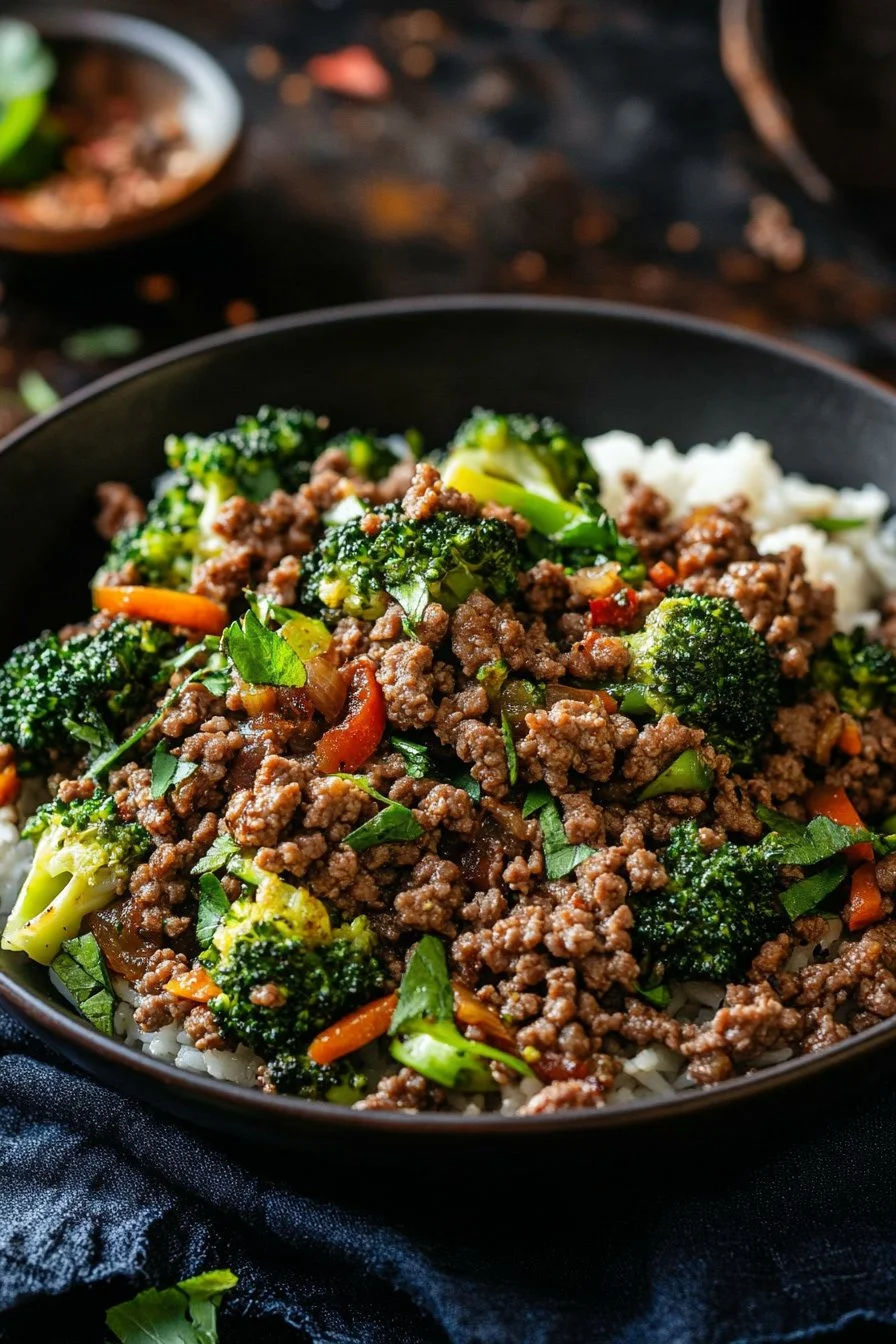 Ternera molida con brócoli