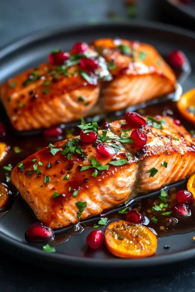 Pomegranate and Orange Glazed Salmon