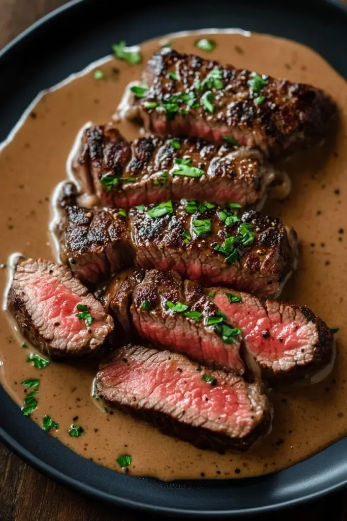 Steak with Creamy Pepper Sauce