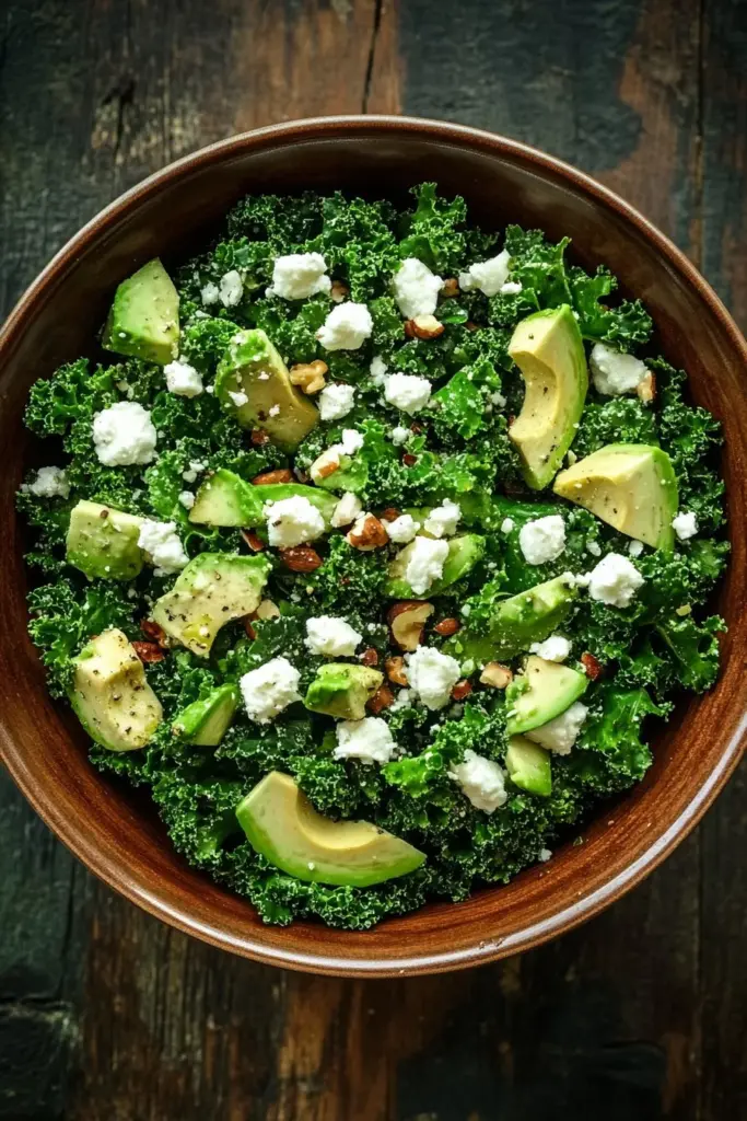 Kale Salad with Avocado and Goat Cheese