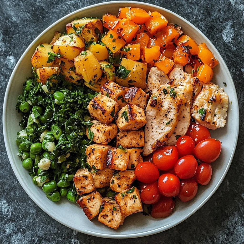 Healthy dinners for weight loss featuring colorful plates of nutritious food.