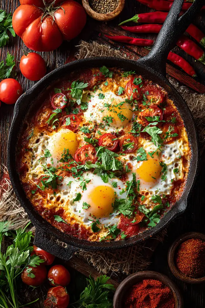 Recetas con Huevo: Desayunos y Comidas que Transforman lo Simple en Extraordinario 11 Escena de shakshuka