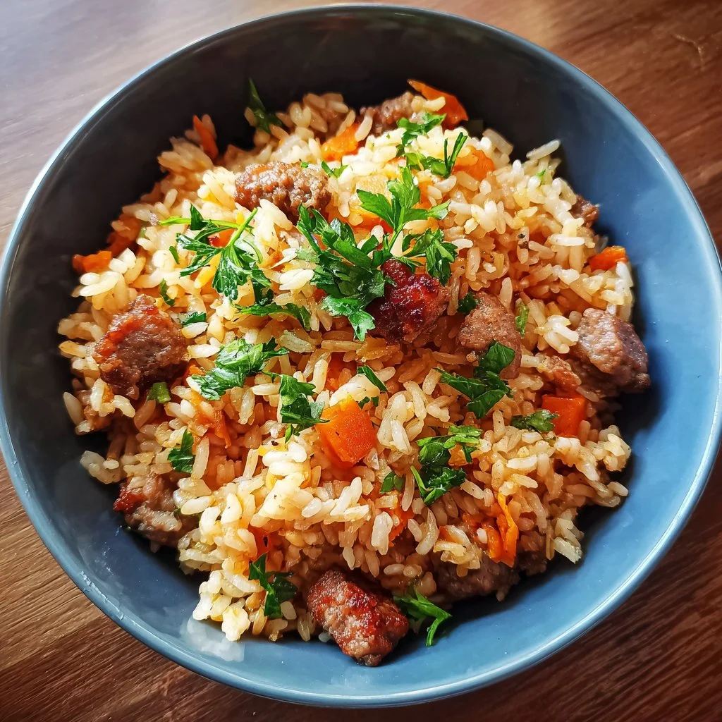 Plato de Arroz con Carne Serbia, una receta deliciosa y tradicional