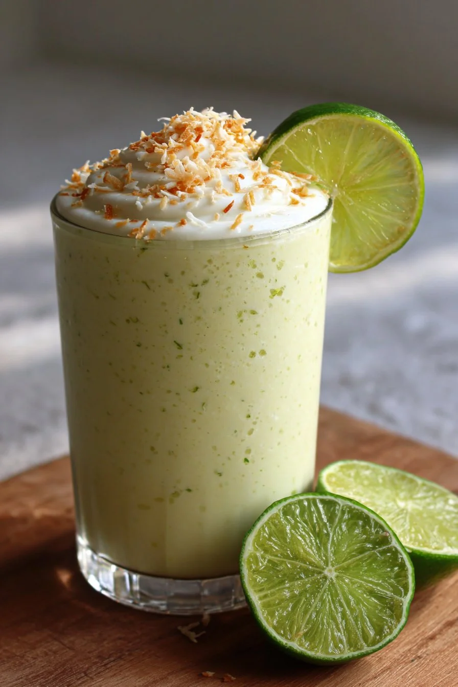 Batido de pastel de lima y coco