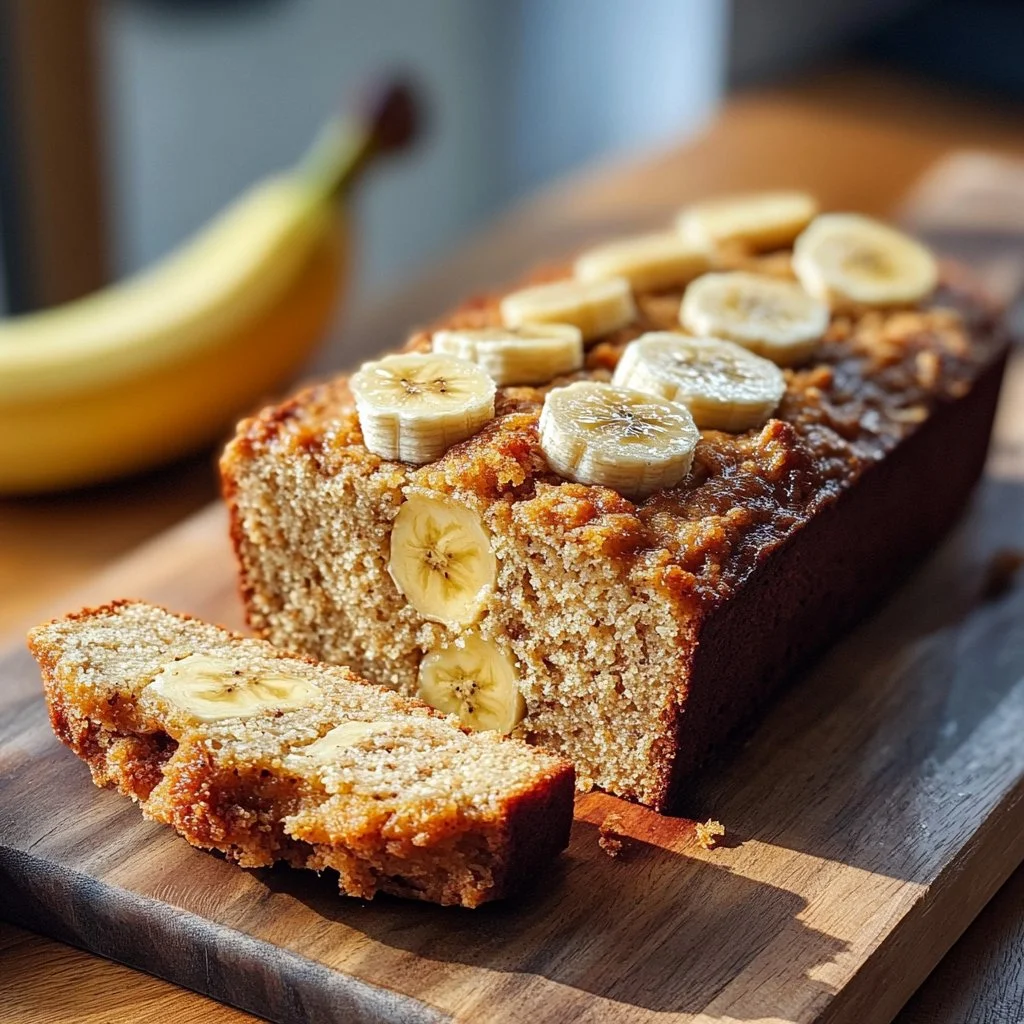 Bizcocho saludable con avena en un plato, decorado con frutas frescas