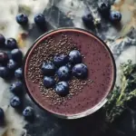 Blueberry Cacao Flaxseed Smoothie