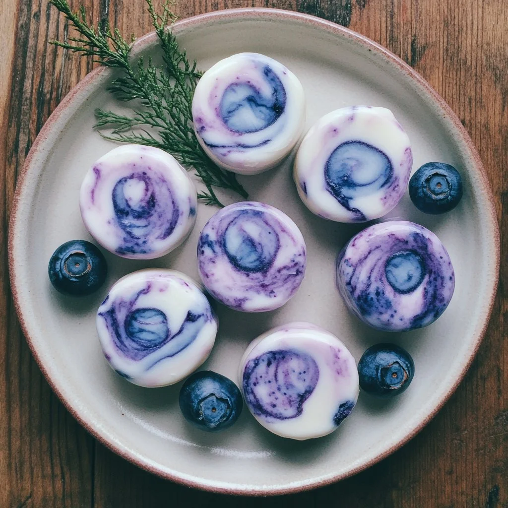 Blueberry Swirl Yogurt Bites - healthy and delicious snack with probiotics