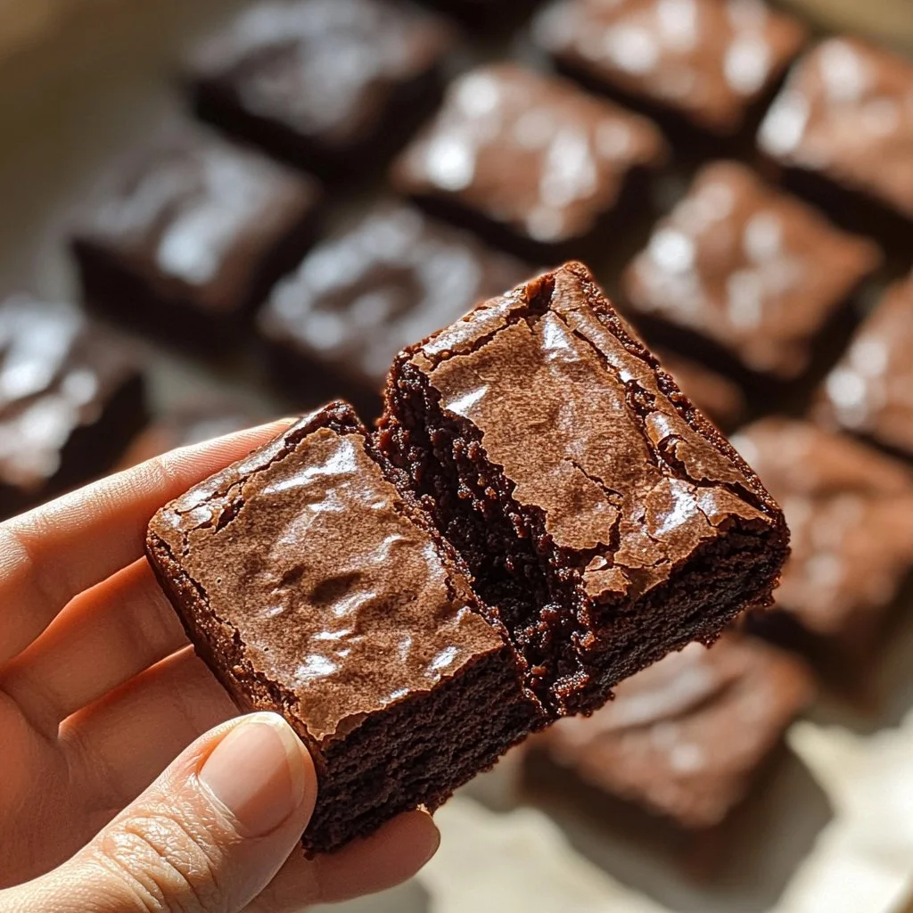 Delicioso brownie de chocolate recién horneado con una textura suave y esponjosa.