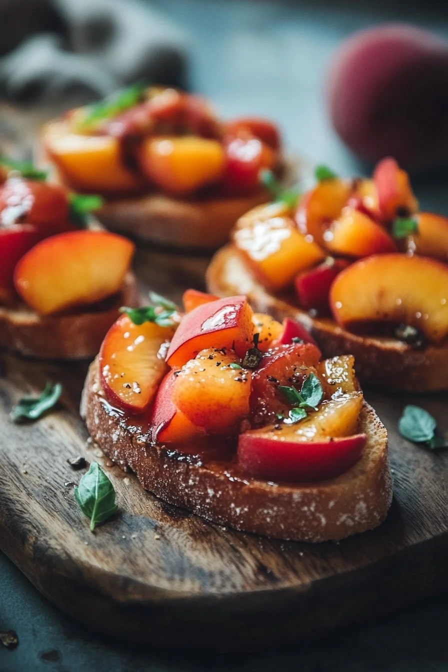 Bruschetta de Durazno | Perfecto Aperitivo de Verano o Receta de Desayuno Dulce