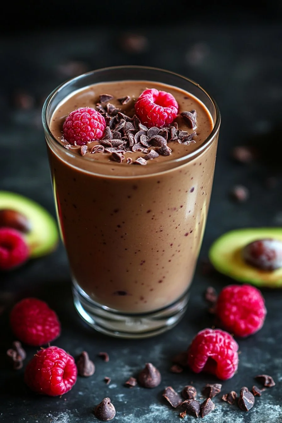Chocolate Raspberry Smoothie with Avocado