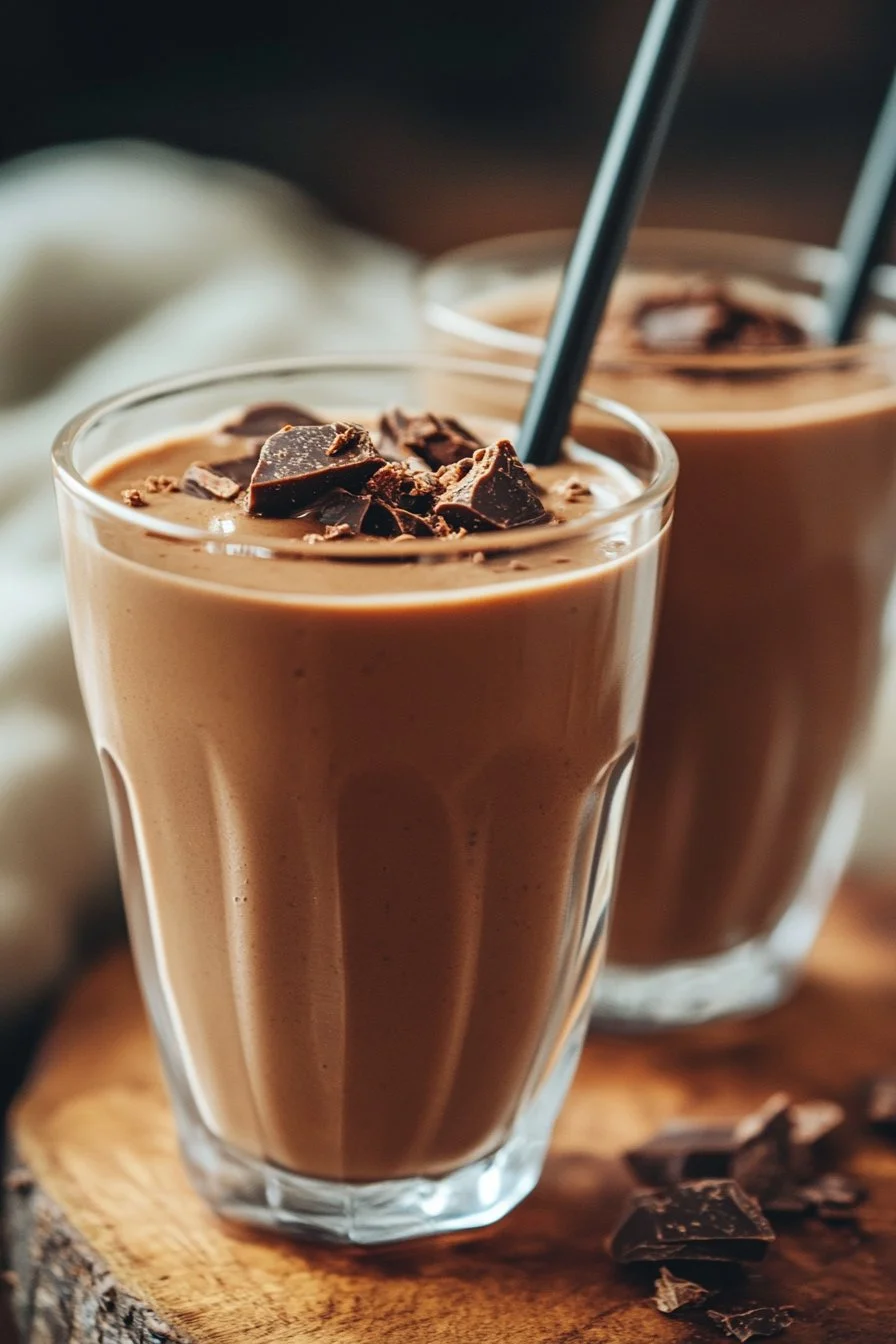 Chocolate Tahini Date Smoothies