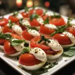 Copas de Ensalada Caprese Mini de Navidad