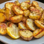 Crispy 4 Ingredient Air Fryer Greek Lemon Potatoes