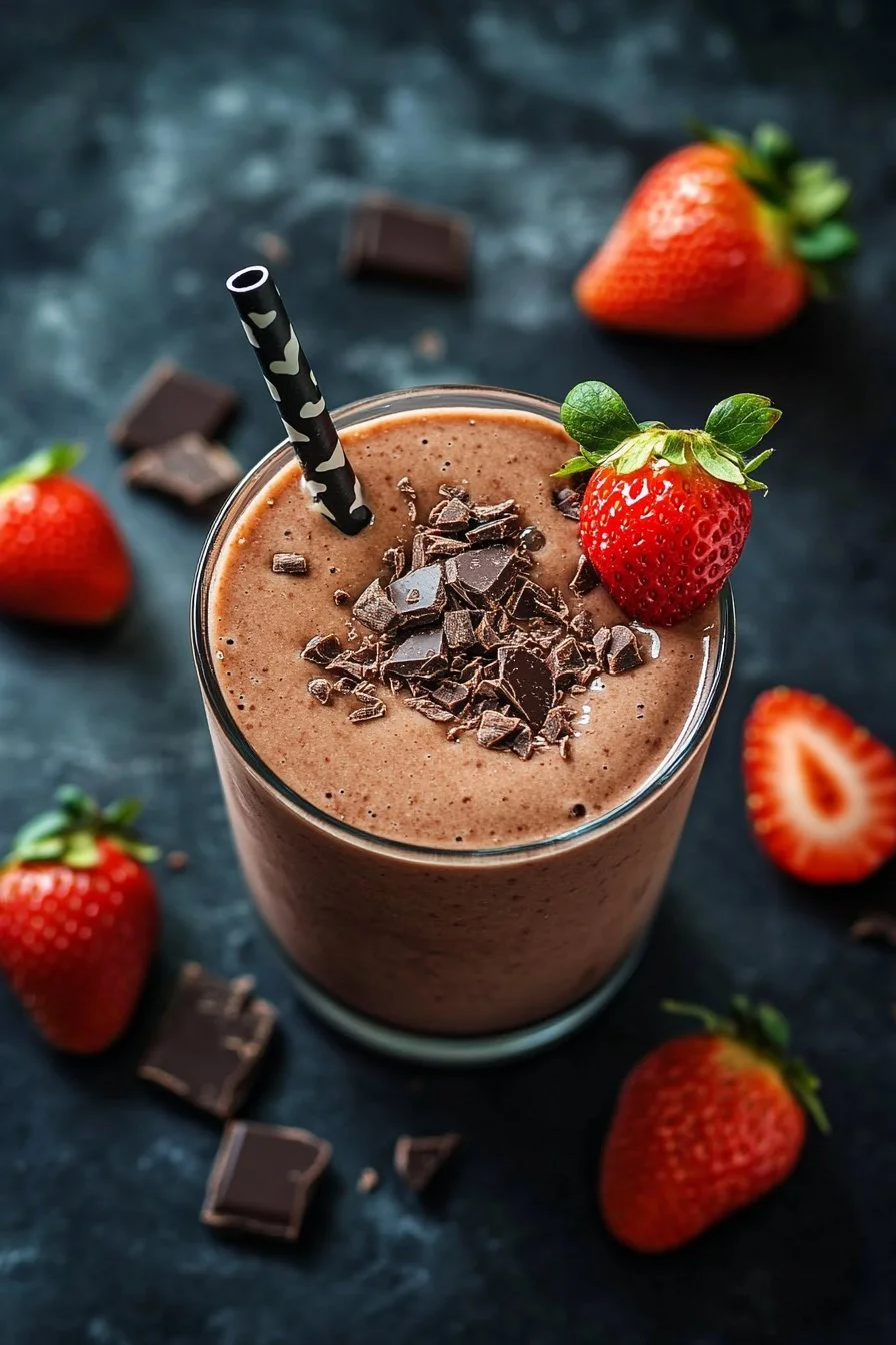 Dark Chocolate Strawberry Smoothie