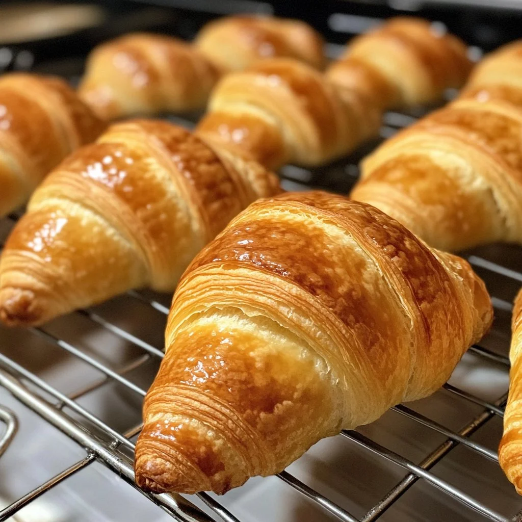 Mini croissants frescos y dorados, ideales para el desayuno o un snack delicioso.