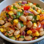 Ensalada de Frijoles Blancos y Maíz con Proteína
