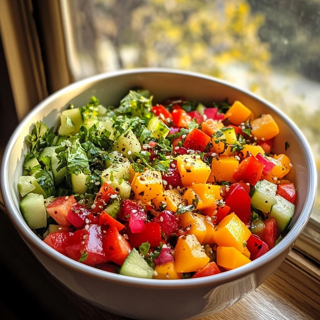 Ensalada de invierno fresca con vegetales y aderezo saludable