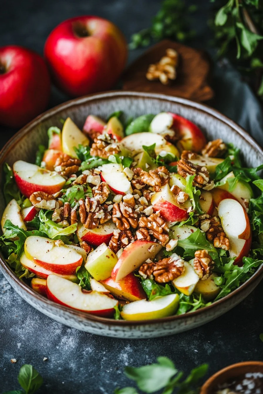 Ensalada fresca de nuez y manzana