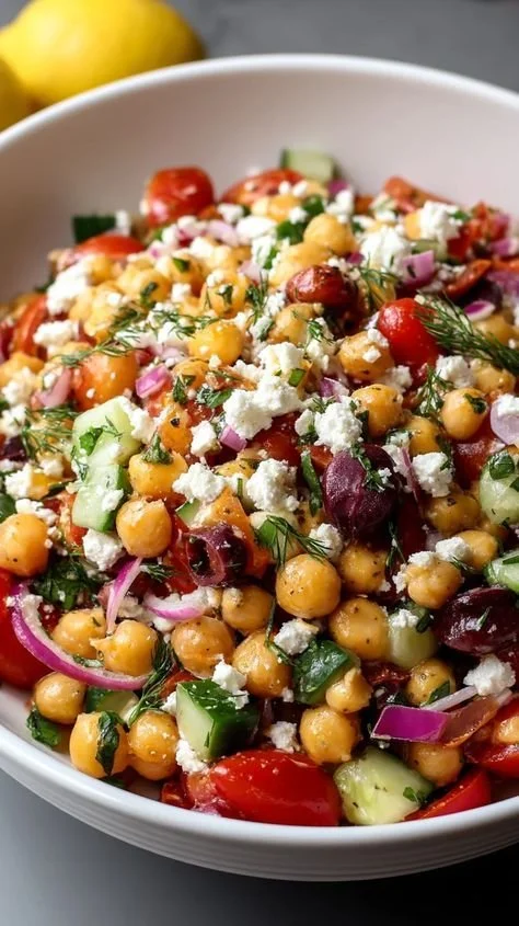 Ensalada Mediterránea de Garbanzos y Feta