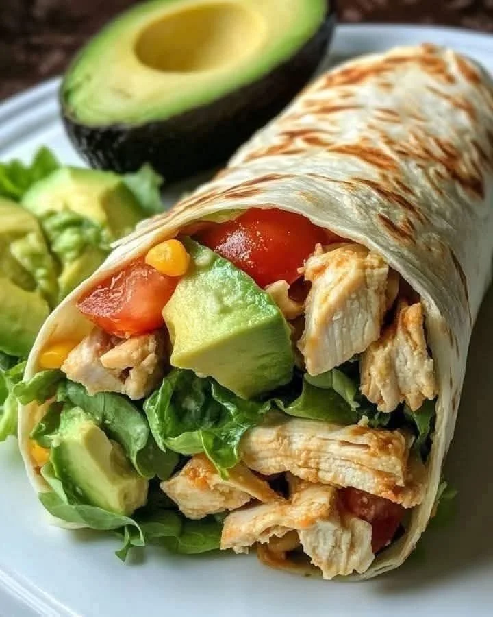 Envolturas de ensalada de pollo con aguacate cetogénico