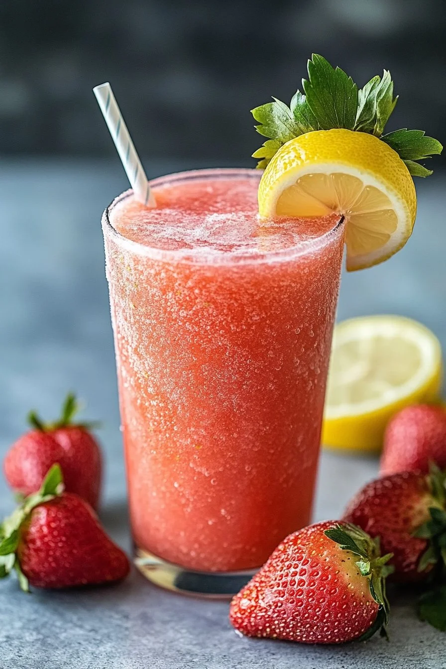 Frozen strawberry lemonade
