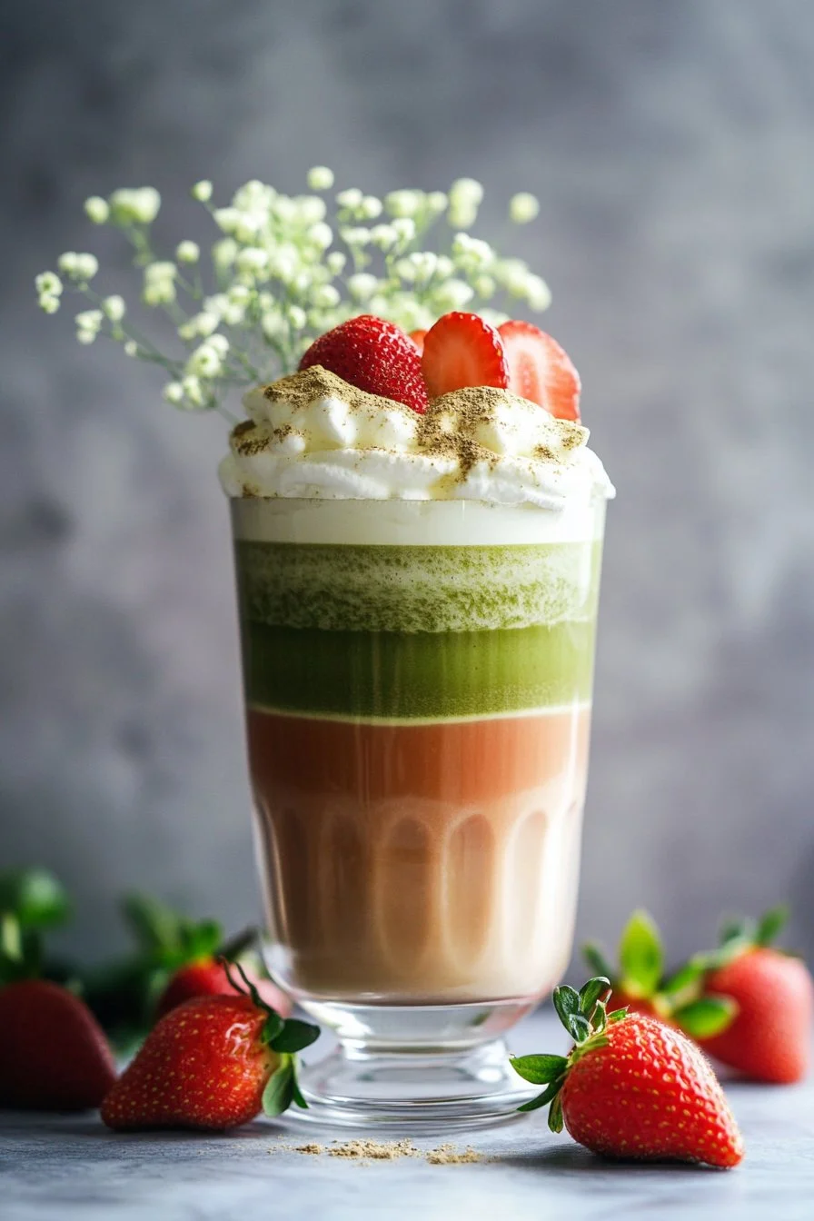 Iced Strawberry Matcha Latte