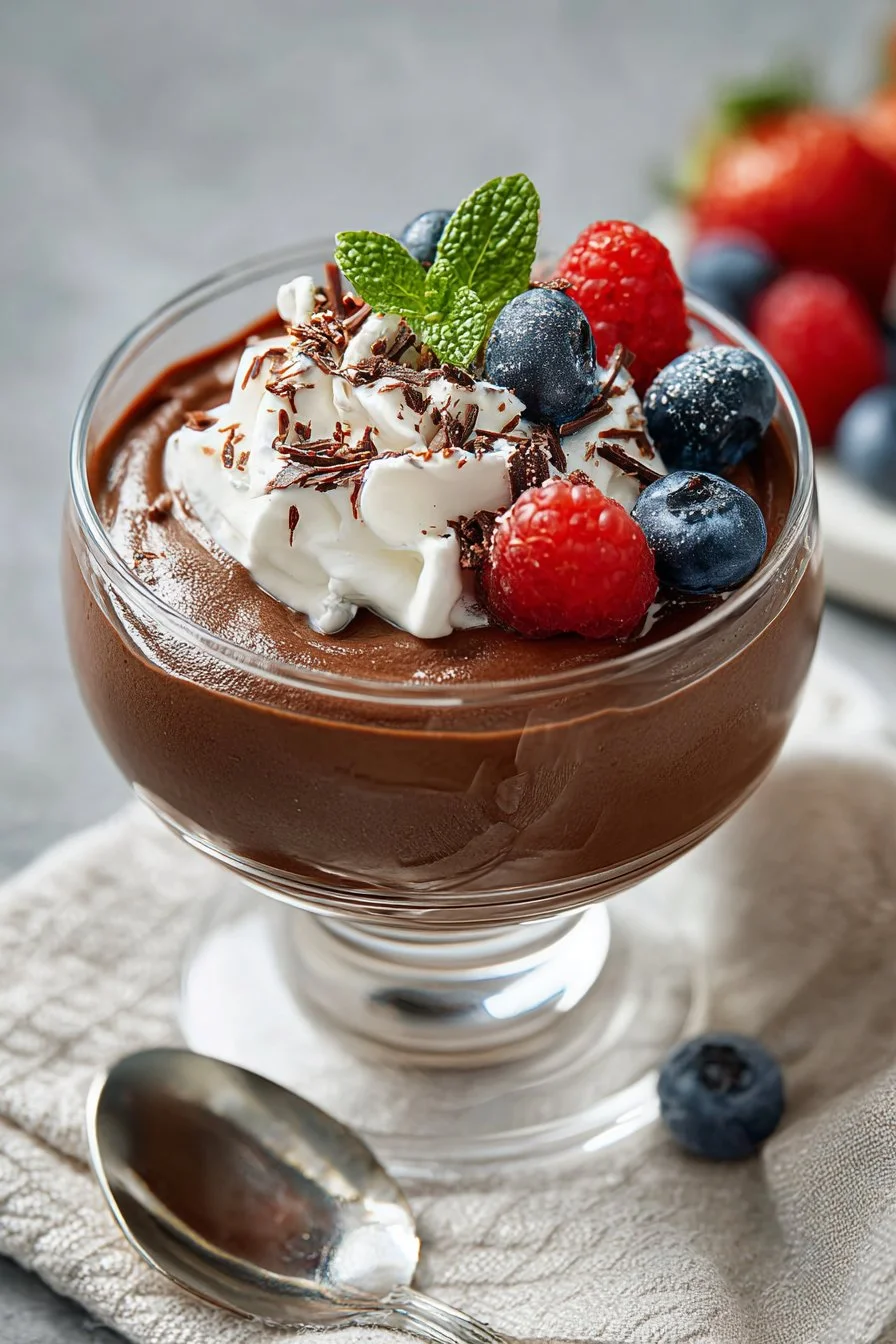 Mousse de chocolate con yogur griego