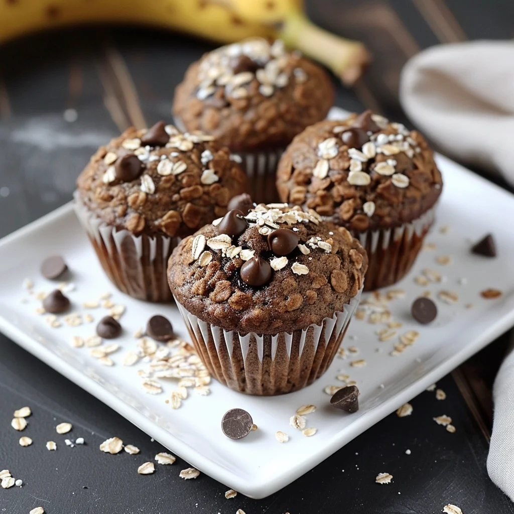 Muffins de Avena Banana y Cacaos