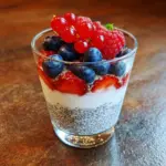 Parfait de yogur con bayas y chía