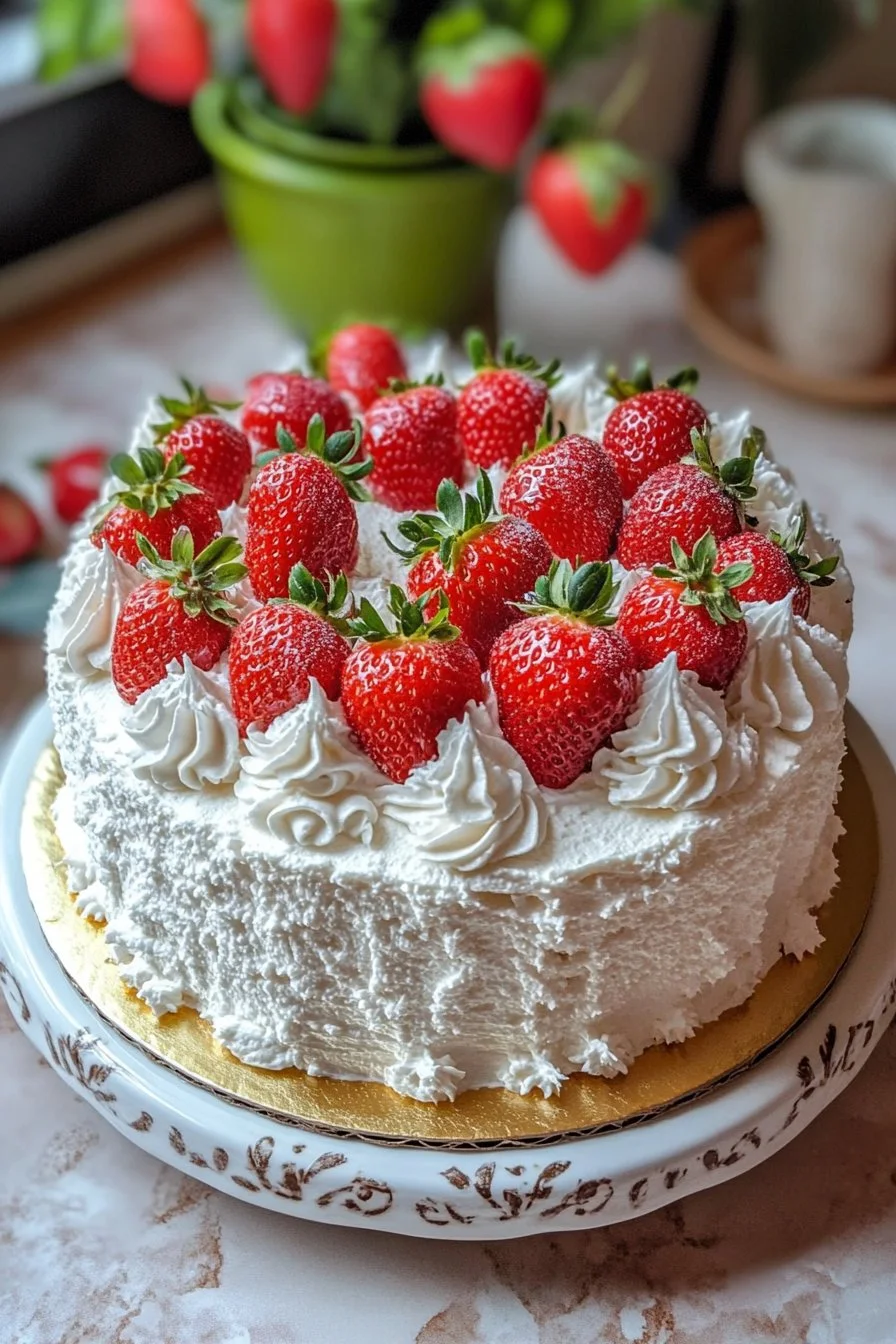 Pastel de Chiffon de Fresa