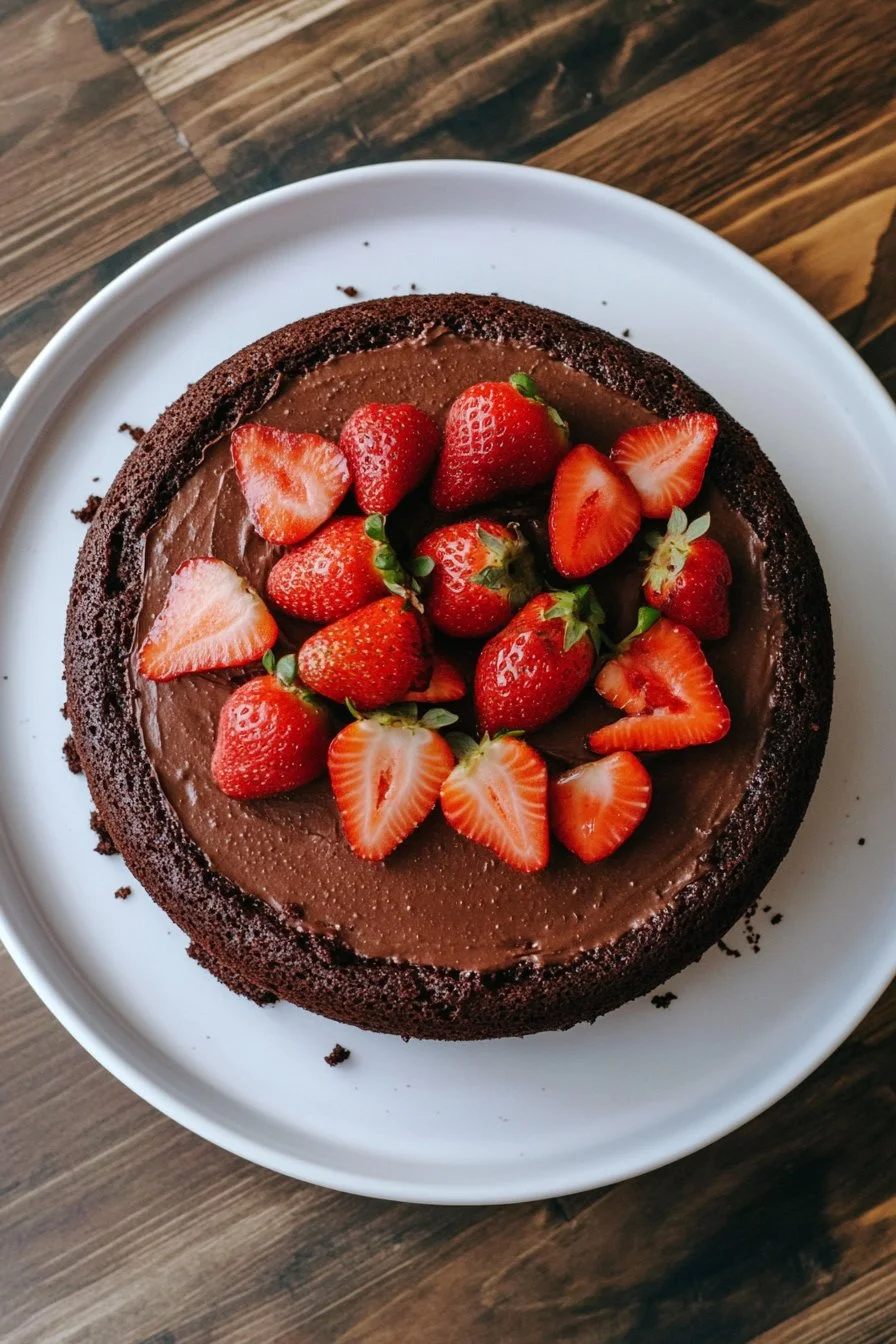 Pastel de Chocolate con Fresas