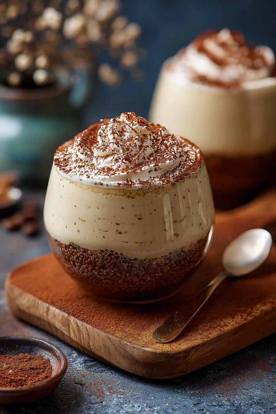Pudin de Chía Tiramisu Viral (Sin Gluten, Sin Azúcar Refinado)
