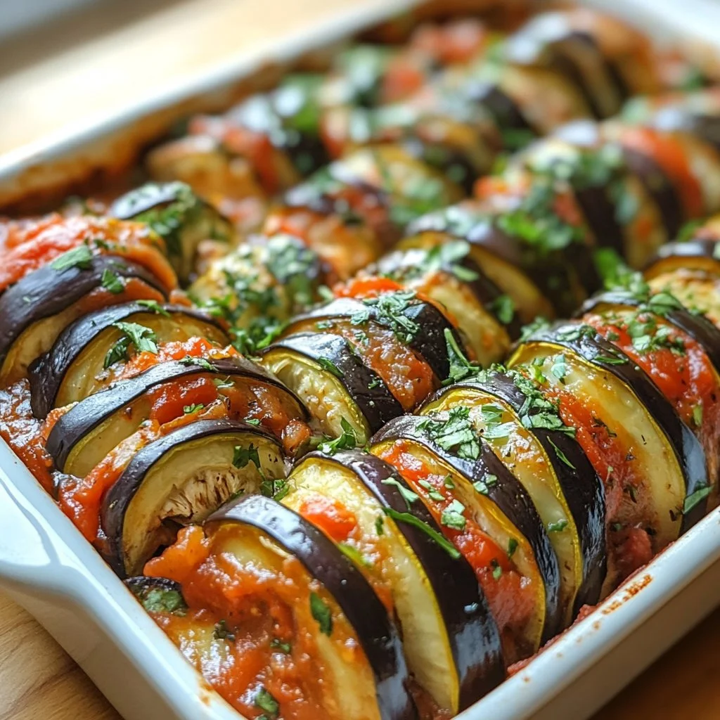 Rollatini de Berenjena Saludable con relleno de queso y espinacas