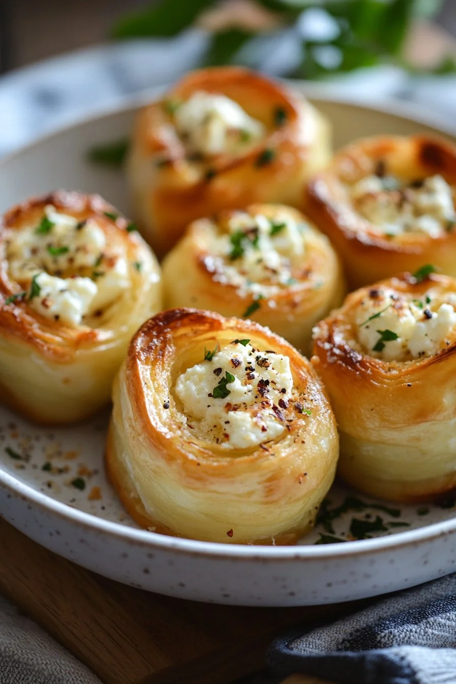 Röllchen de feta al horno