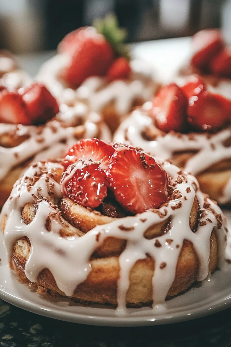 Rollos de canela con fresa